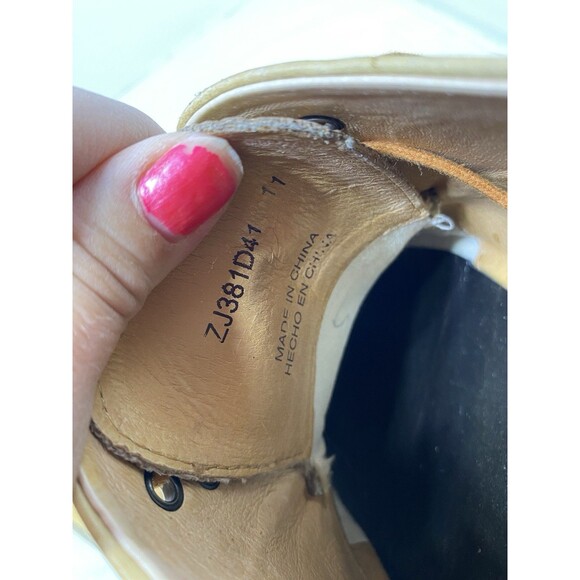 Men's Zanzara Size 11 Oxford Style Leather Shoes Tan - Picture 6 of 8